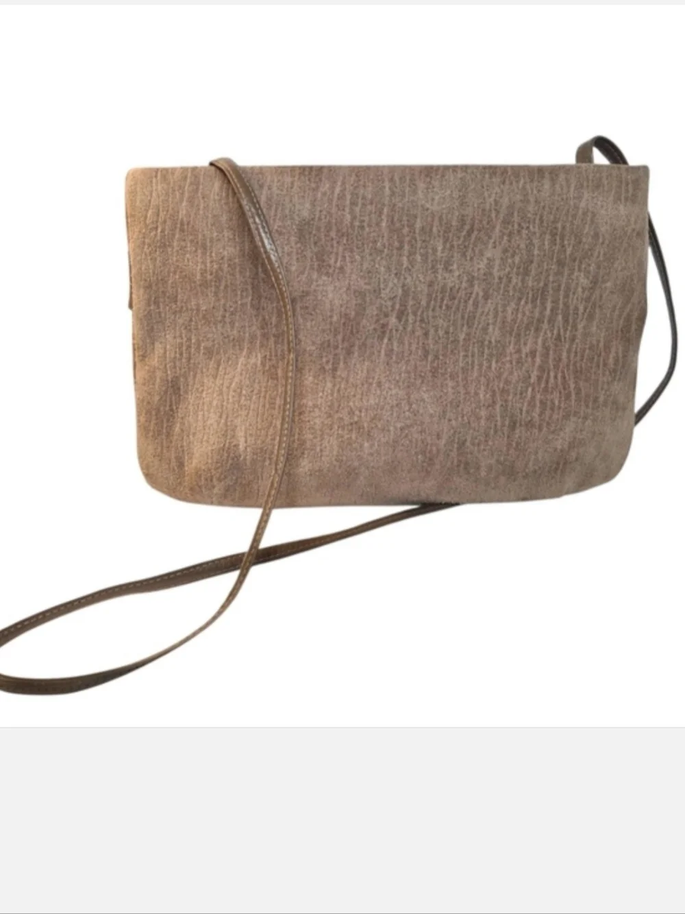 Vintage Beige Suede Leather Mardane Evening Bag Small Hinged Cocktail Purse